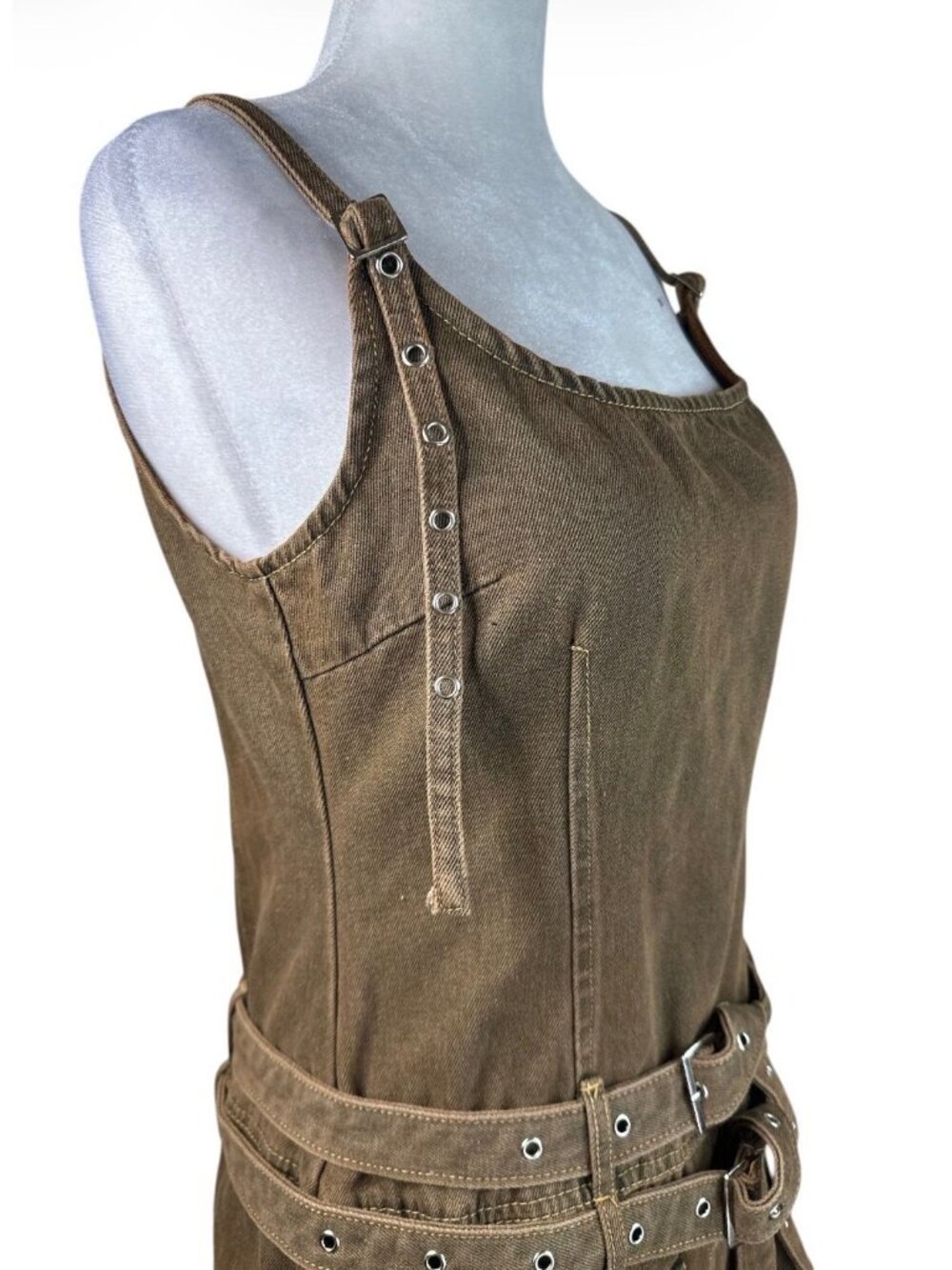 LIONESS Biker Mini Dress in Petrol Medium New Womens Denim - Picture 5 of 16